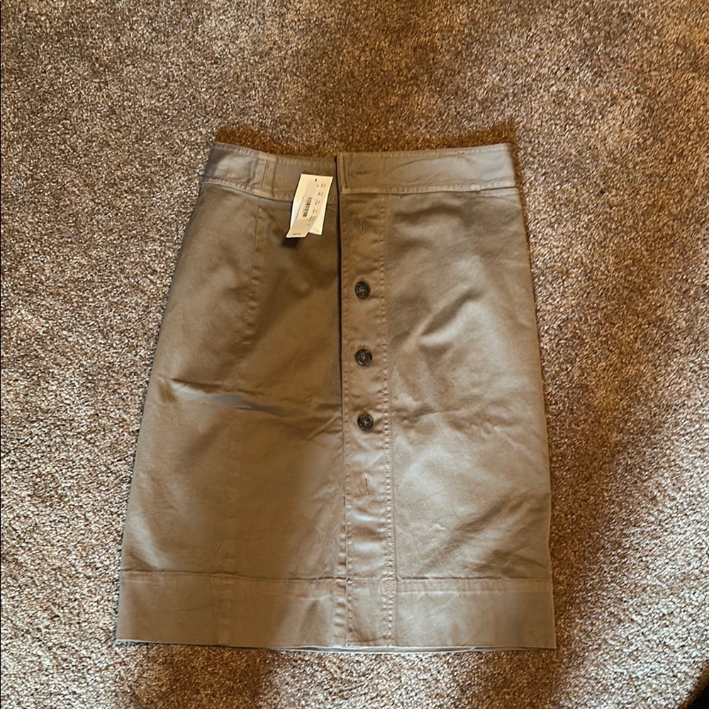 Classic Brown Button-Front Skirt